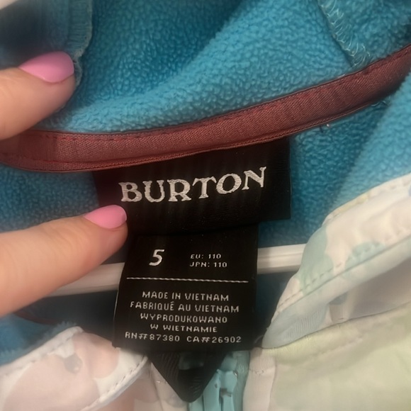 Burton weather crown kids toddler size 5 hoodie - Picture 3 of 5